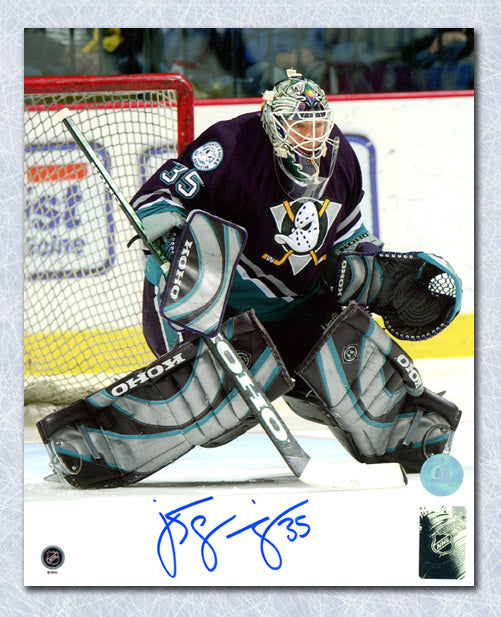 Jean-Sebastien Giguere Anaheim Mighty Ducks Autographed Goalie 8x10 Photo | AJ Sports.