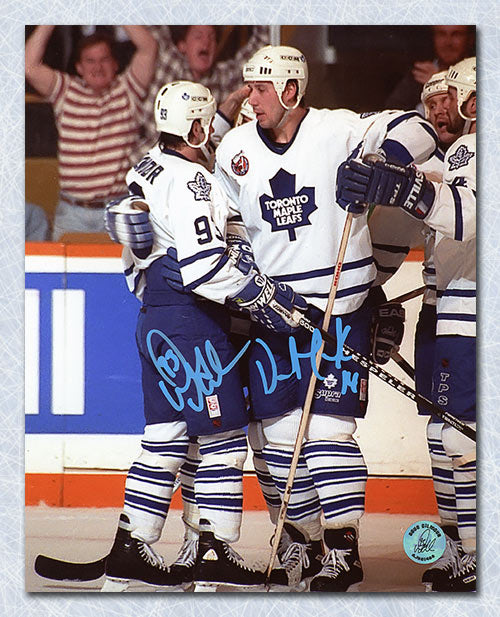 Doug Gilmour & Dave Andreychuk Toronto Maple Leafs Dual Signed 8x10 Photo | AJ Sports.