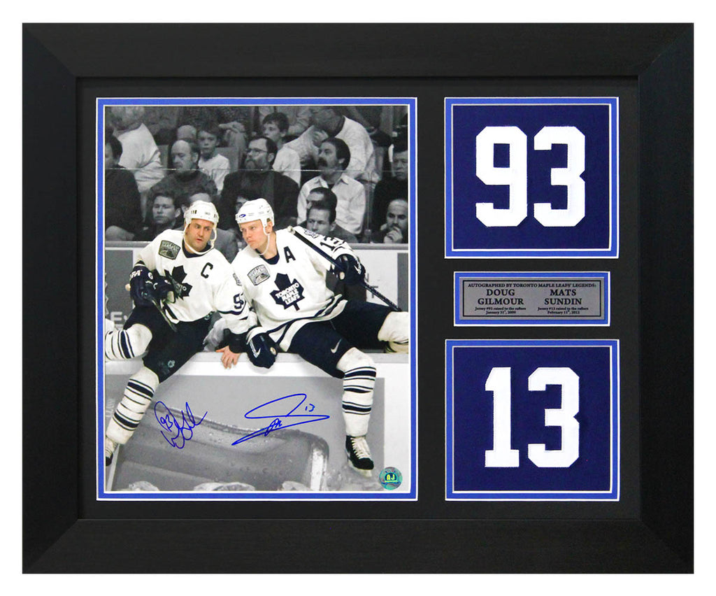 Doug Gilmour & Mats Sundin Toronto Maple Leafs Signed 20x24 Number Frame | AJ Sports.
