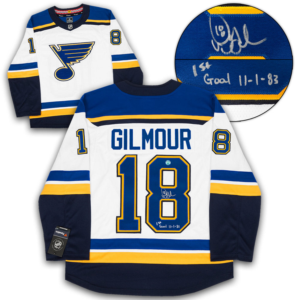 Doug Gilmour St Louis Blues Signed & Dated 1st NHL Goal Fanatics Jersey | AJ Sports.
