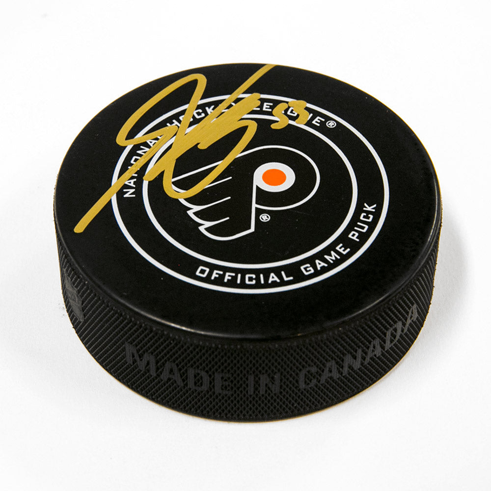 Shayne Gostisbehere Philadelphia Flyers Autographed Official Game Puck | AJ Sports.