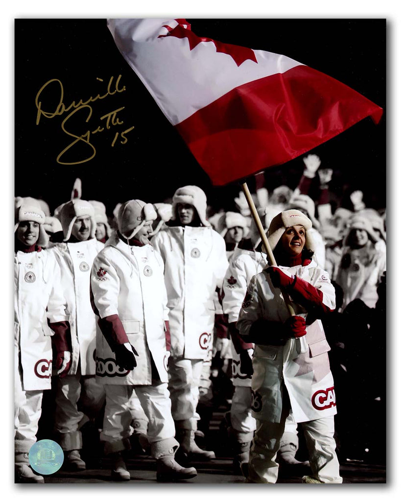 Danielle Goyette Team Canada Signed 2006 Olympic Flag Bearer 8x10 Photo | AJ Sports.