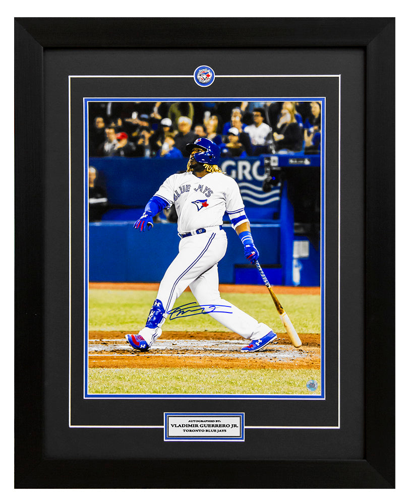 Vladimir Guerrero Jr Toronto Blue Jays Autographed Home Run 26x32 Frame | AJ Sports.
