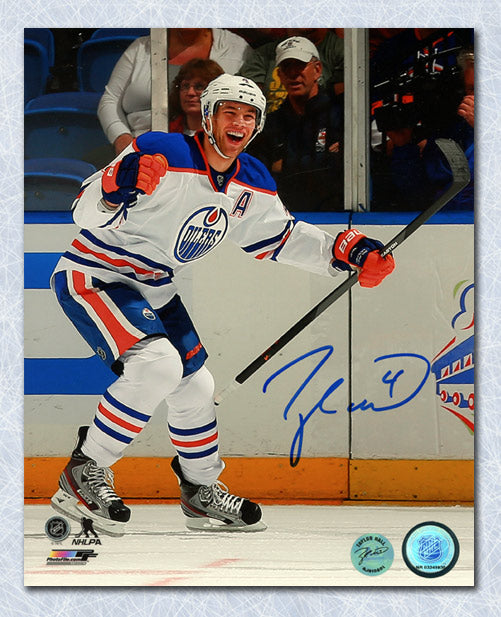 Taylor Hall Edmonton Oilers Autographed Record 2 Goals in 8 Seconds 8x10 Photo | AJ Sports.