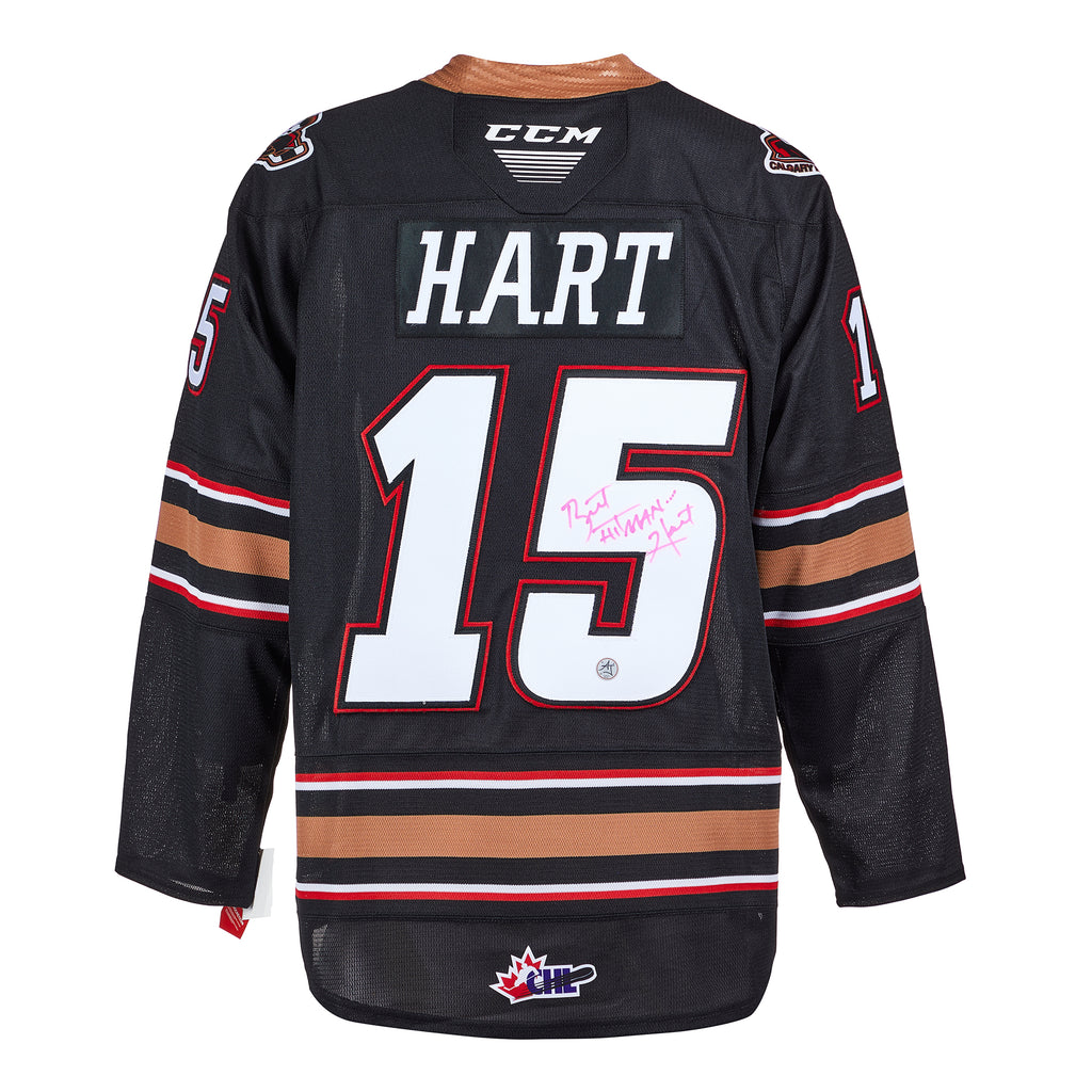 Bret Hitman Hart Calgary Hitmen Autographed CHL CCM Jersey | AJ Sports.
