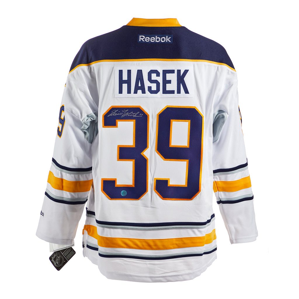 Dominik Hasek Autographed Buffalo Custom Blue Hockey Jersey - BAS