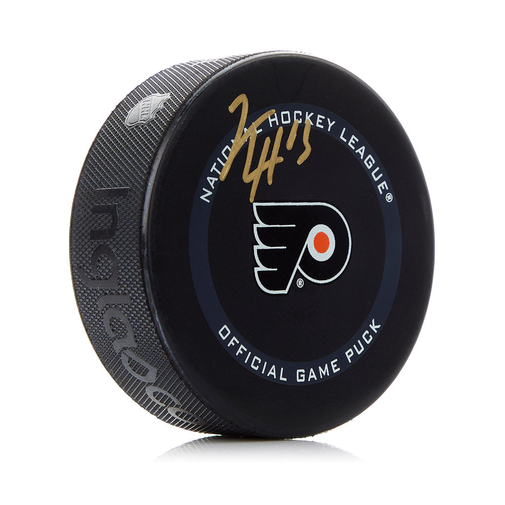 Kevin Hayes Philadelphia Flyers Autographed Official Game Puck | AJ Sports.