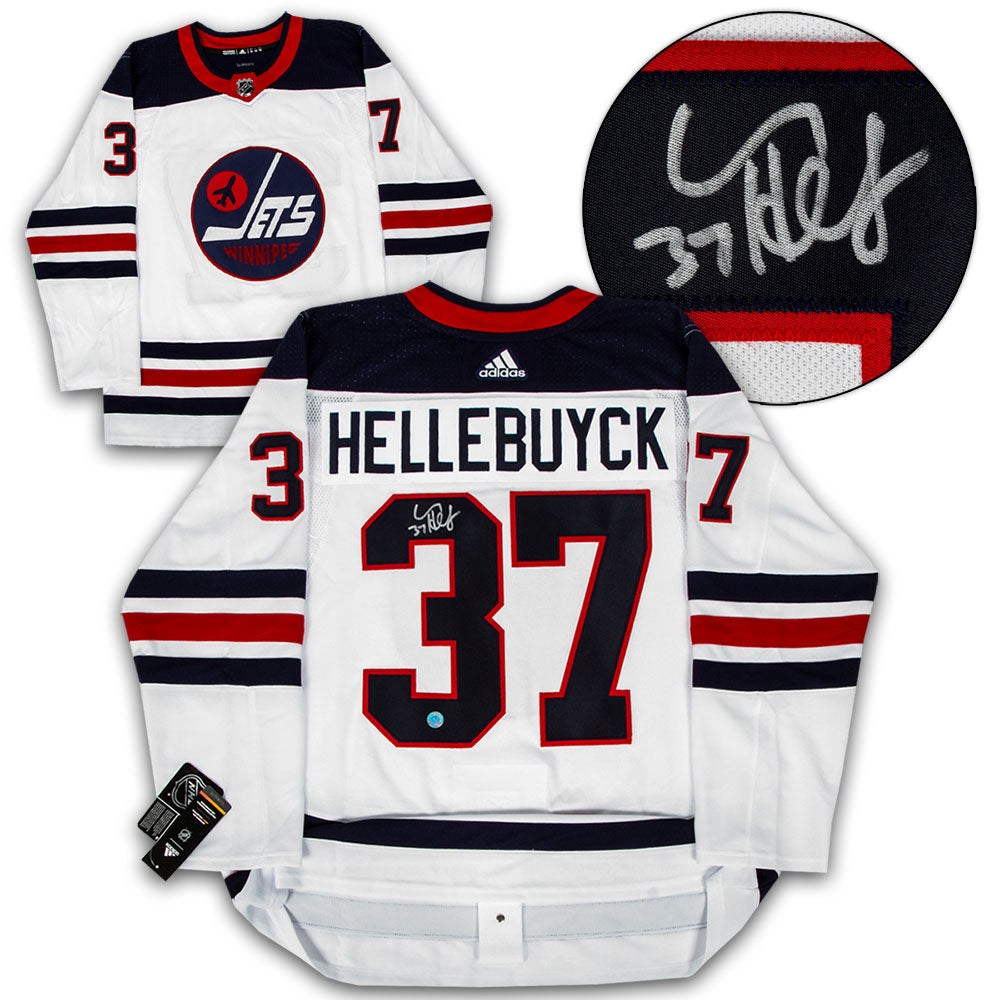 Connor Hellebuyck Winnipeg Jets Signed Heritage Adidas Jersey | AJ Sports.