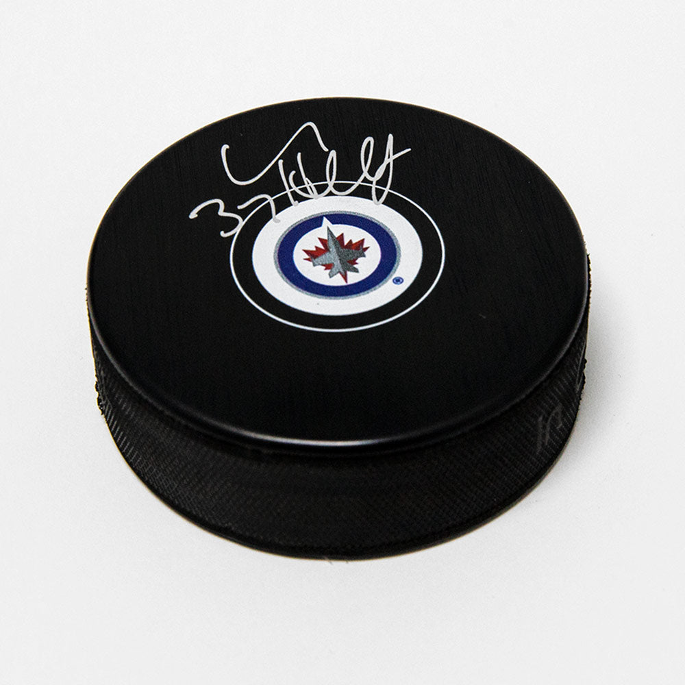 Connor Hellebuyck Winnipeg Jets Autographed Hockey Puck | AJ Sports.
