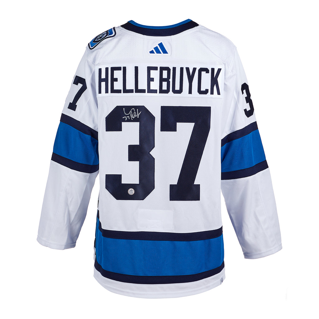 Connor Hellebuyck Winnipeg Jets Autographed Heritage Classic Snow Blue –  Fan Cave