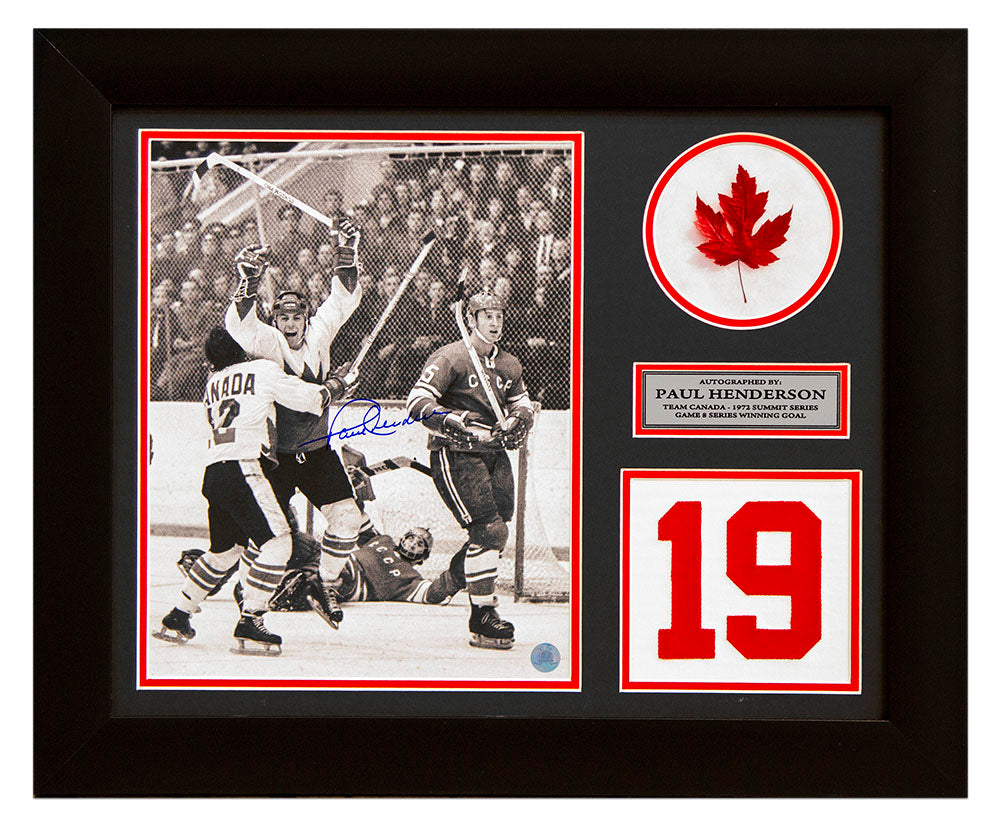 Paul Henderson Team Canada Autographed Summit Series 20x24 Number Frame | AJ Sports.