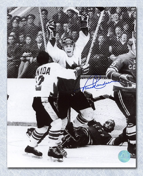 Paul Henderson Team Canada Autographed 1972 Series Winning Goal 8x10 Photo | AJ Sports.