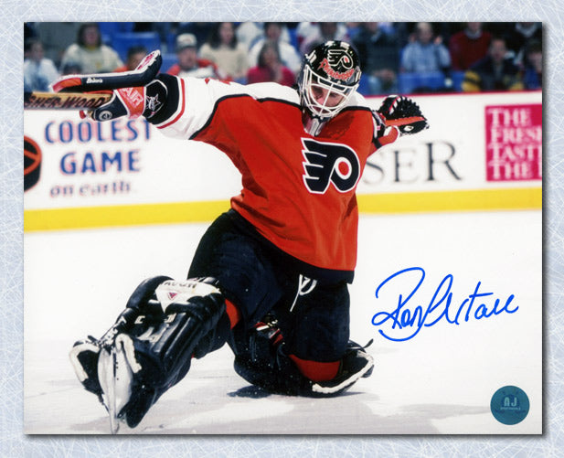 Ron Hextall Philadelphia Flyers Autographed Kick Save 8x10 Photo | AJ Sports.