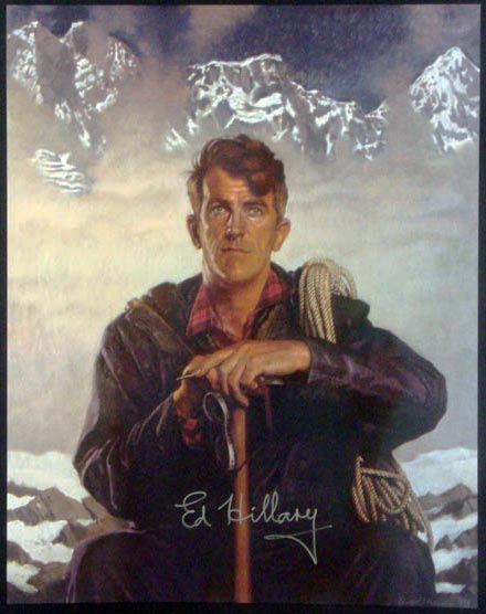 Sir Edmund Hillary Autographed Mount Everest & Beyond Poster | AJ Sports.
