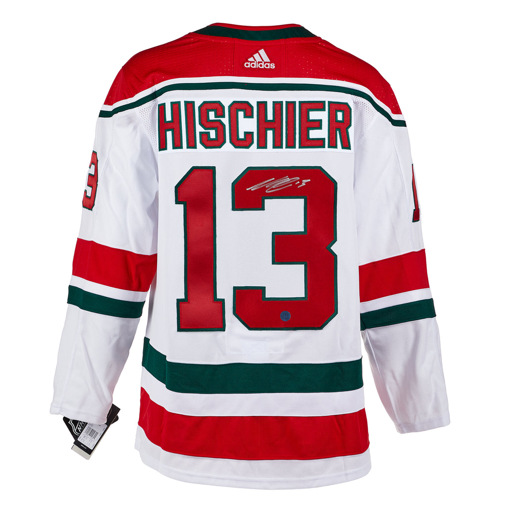 Nico Hischier New Jersey Devils Signed Alt Heritage Adidas Jersey | AJ Sports.