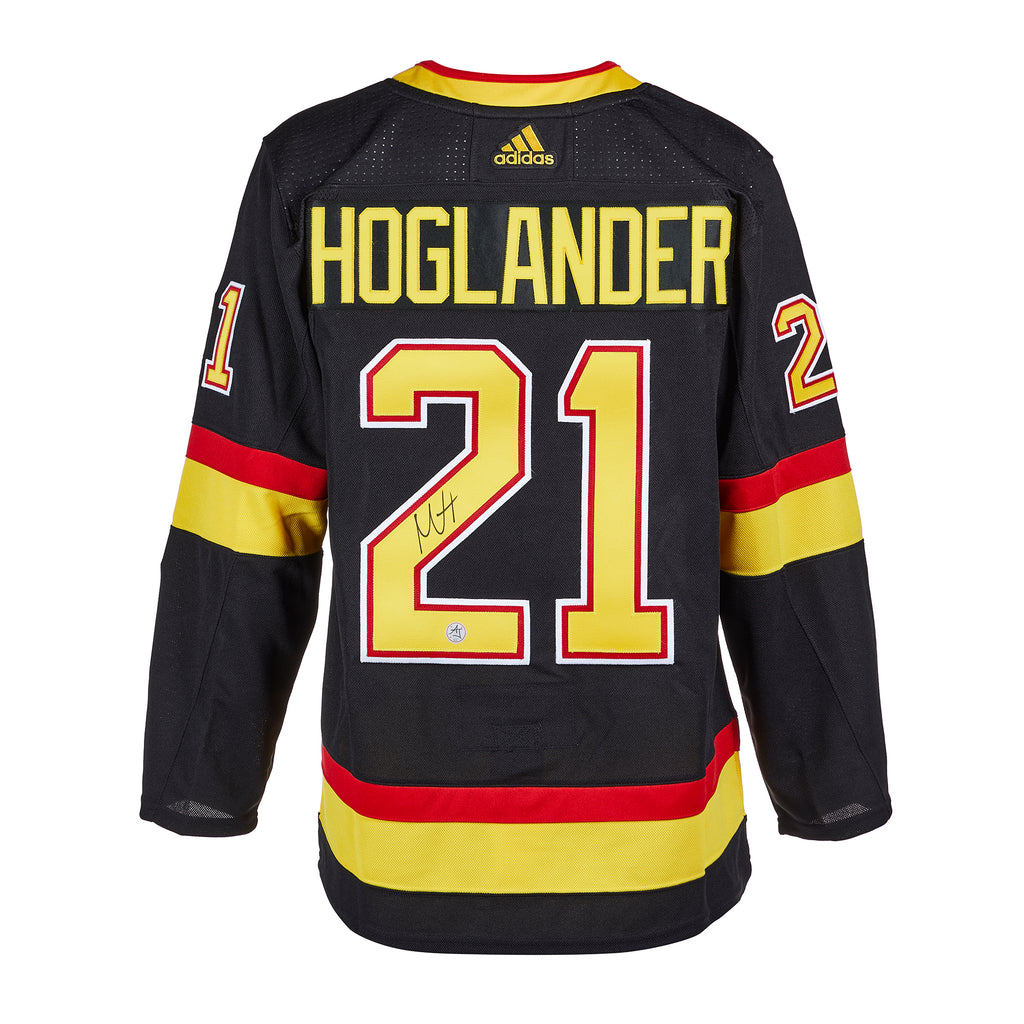 Nils Hoglander Vancouver Canucks Signed Black Alternate Adidas Jersey | AJ Sports.