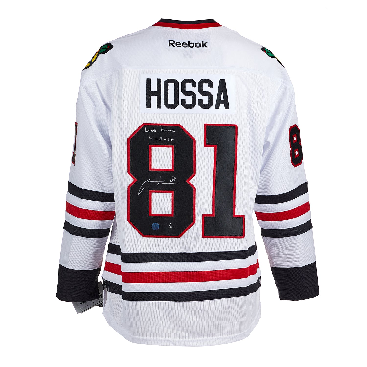 AJ Sports Marian Hossa Chicago Blackhawks Signed Dated Last