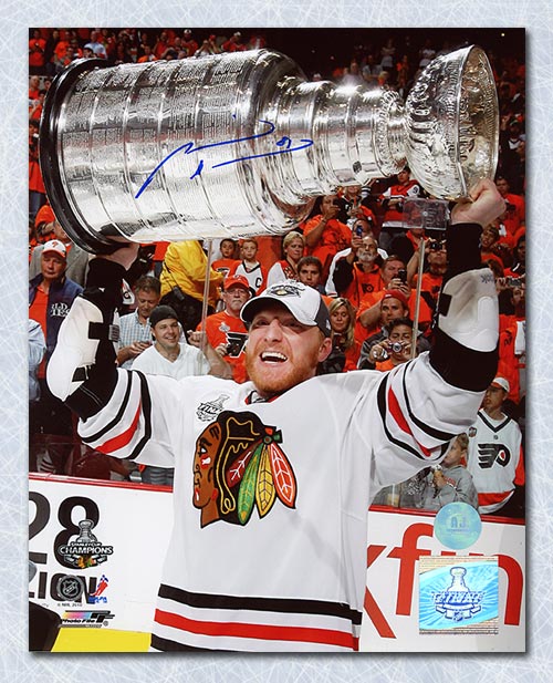 Marian Hossa Chicago Blackhawks Autographed 2010 Stanley Cup 8x10 Photo | AJ Sports.