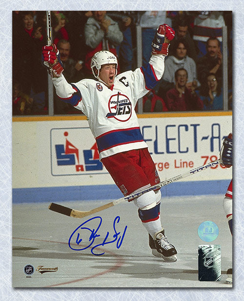 Phil Housley Winnipeg Jets Autographed Goal Celebration 8x10 Photo | AJ Sports.