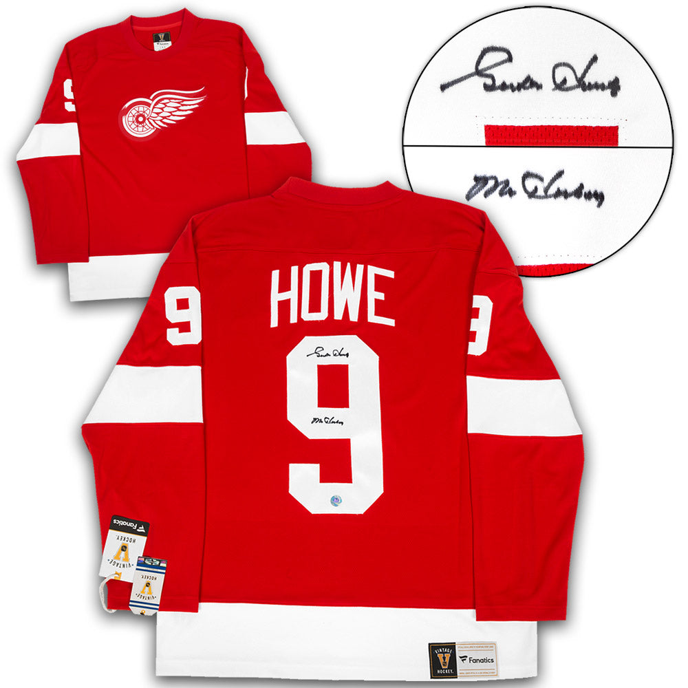 Gordie Howe Detroit Red Wings Signed Mr Hockey Vintage Fanatics Jersey | AJ Sports.