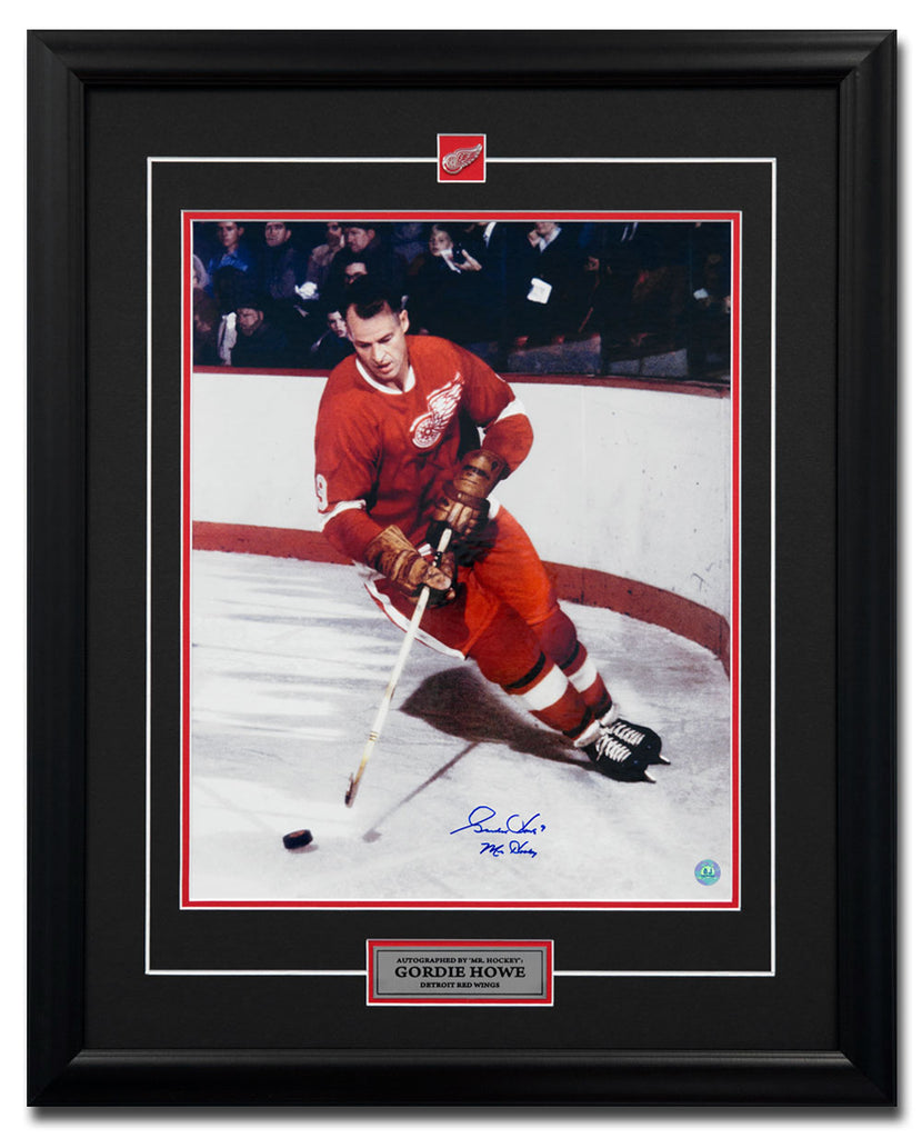 Gordie Howe Detroit Red Wings Autographed Original Six Legend 26x32 Frame | AJ Sports.