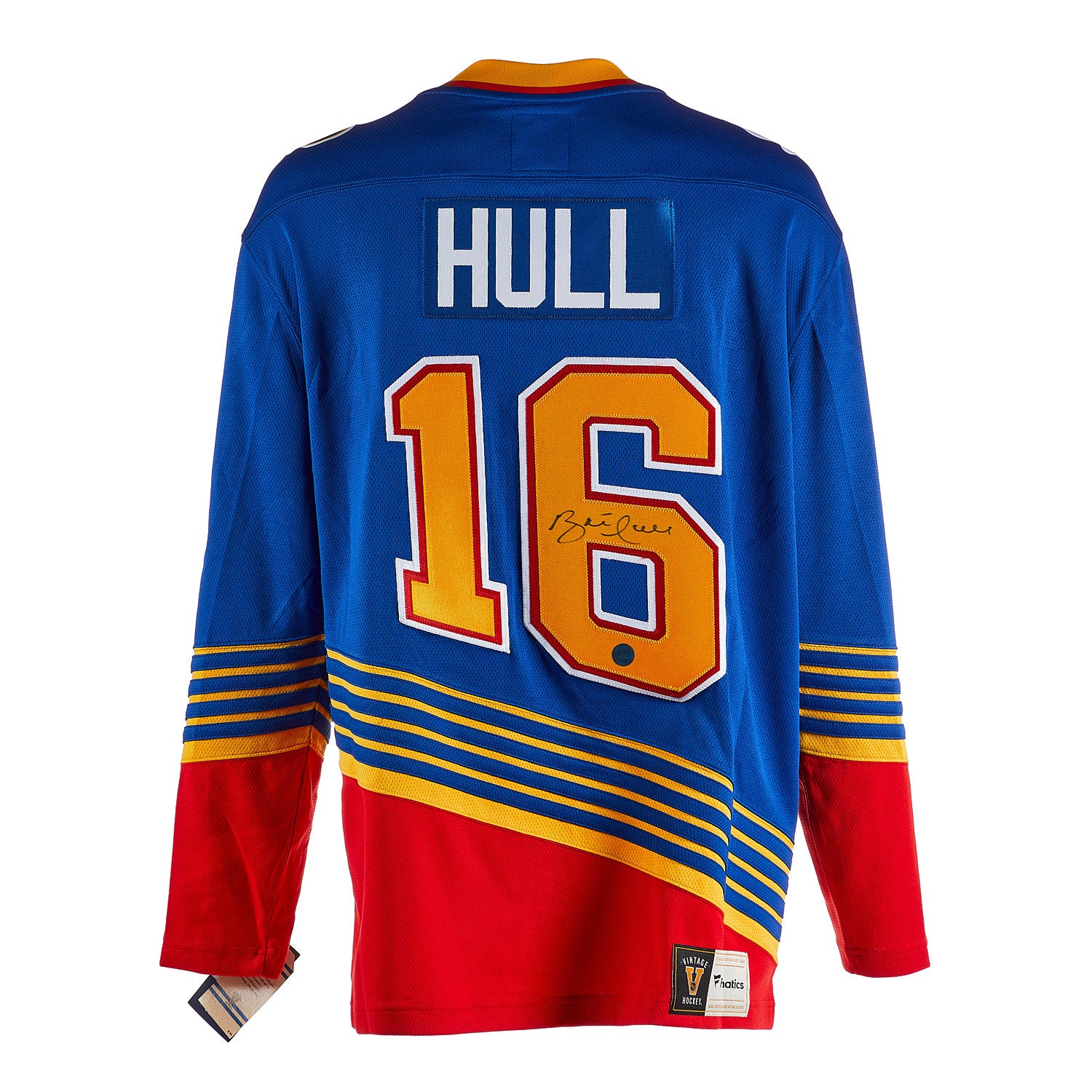 Brett Hull St. Louis Blues Autographed Diagonal Vintage Fanatics Jersey | AJ Sports.