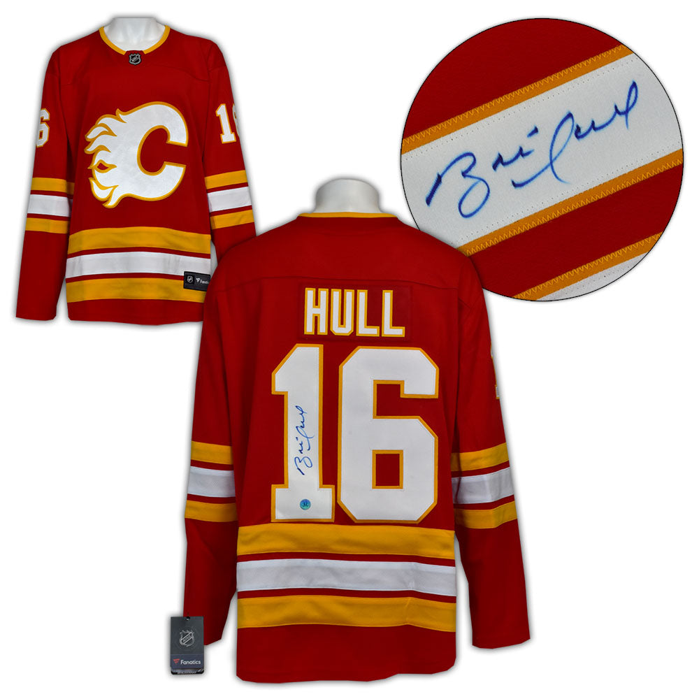 Brett Hull Calgary Flames Signed Rookie Alt Retro Fanatics Jersey | AJ Sports.