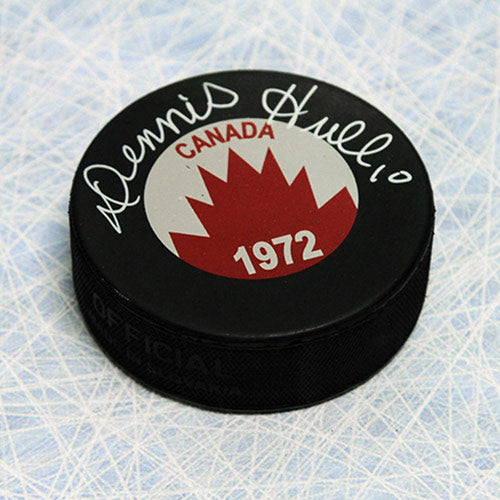 Dennis Hull Team Canada Autographed 1972 Summit Series Hockey Puck | AJ Sports.