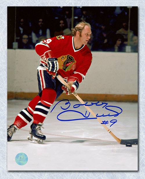 Bobby Hull Chicago Blackhawks Autographed NHL Game Action 8x10 Photo | AJ Sports.