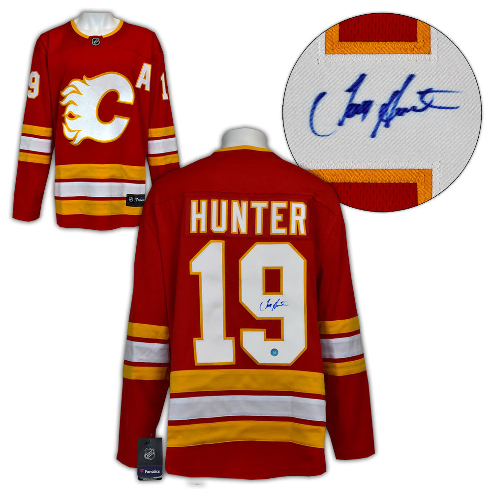 Tim Hunter Calgary Flames Signed Alt Retro Fanatics Jersey | AJ Sports.