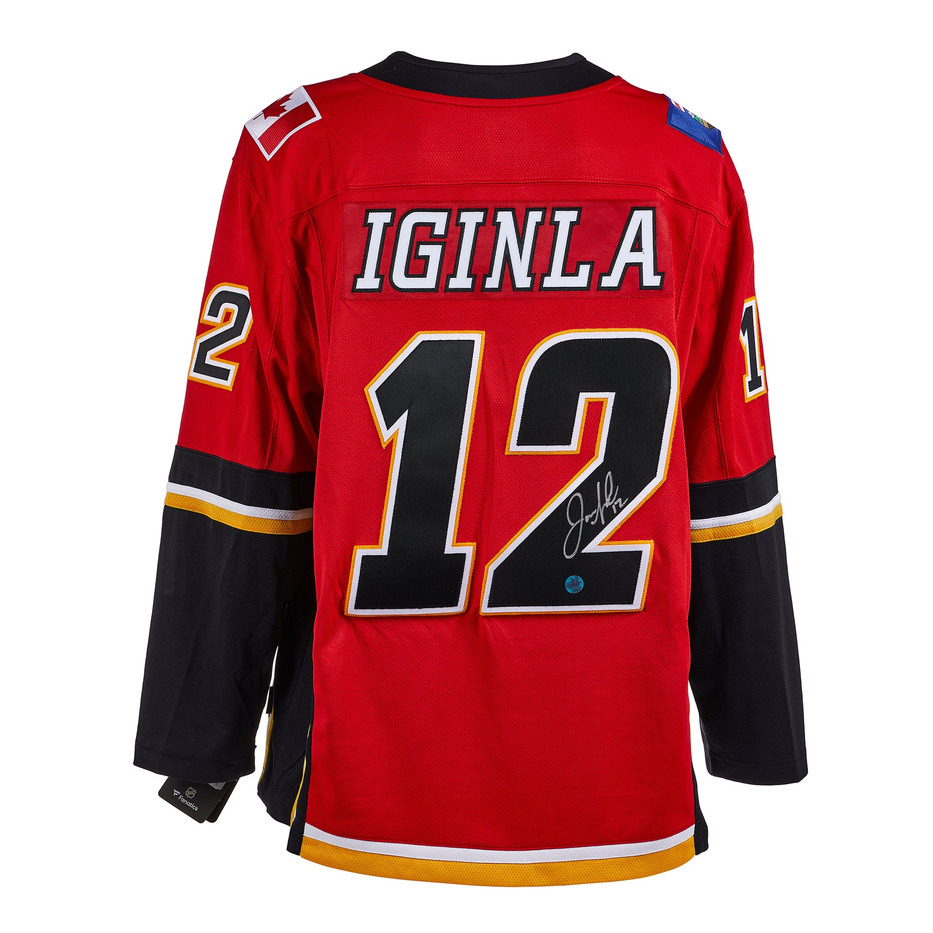 AJ Sports Jarome Iginla Signed Calgary Flames Black Logo
