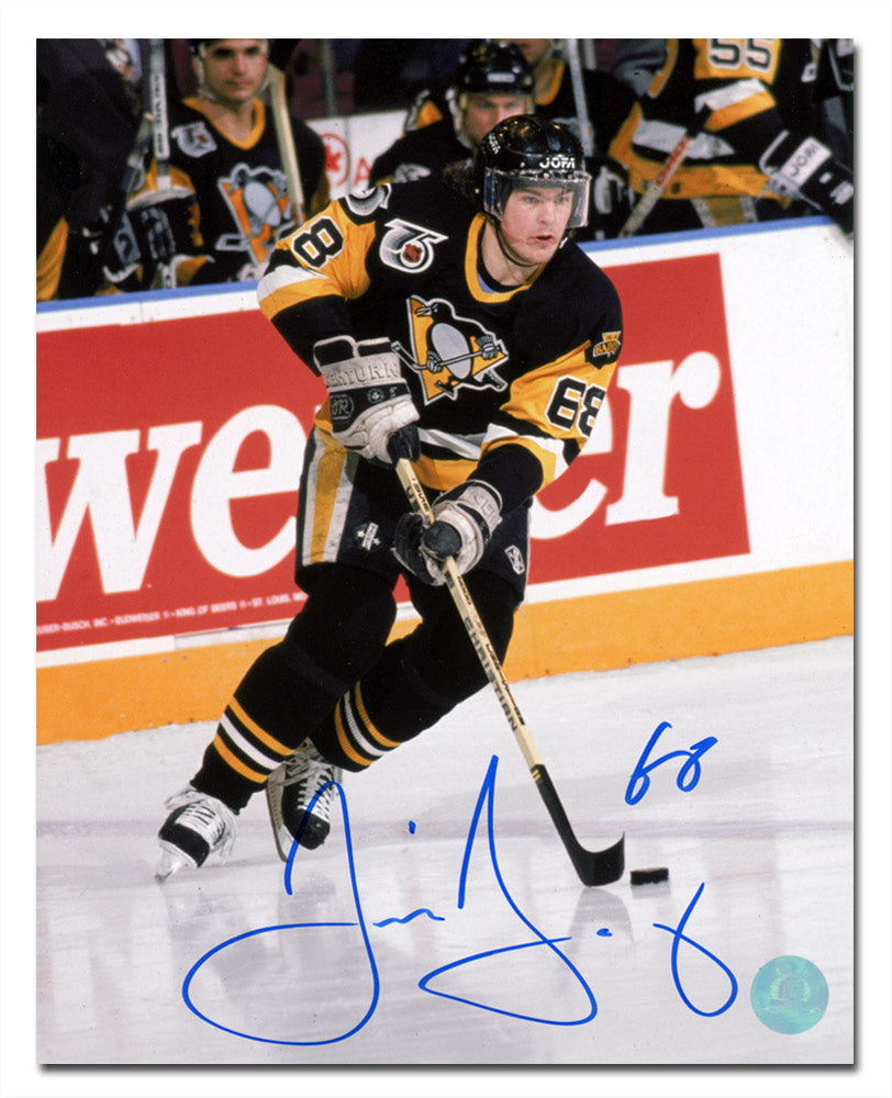 Jaromir Jagr Pittsburgh Penguins Autographed Hockey Playmaker 8x10 Photo | AJ Sports.