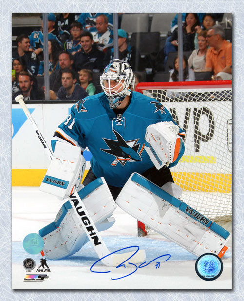 Martin Jones San Jose Sharks Autographed Hockey Goalie 8x10 Photo | AJ Sports.