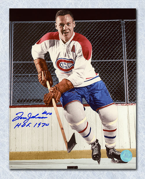 Tom Johnson Montreal Canadiens Autographed Original Six Hockey 8x10 Photo | AJ Sports.