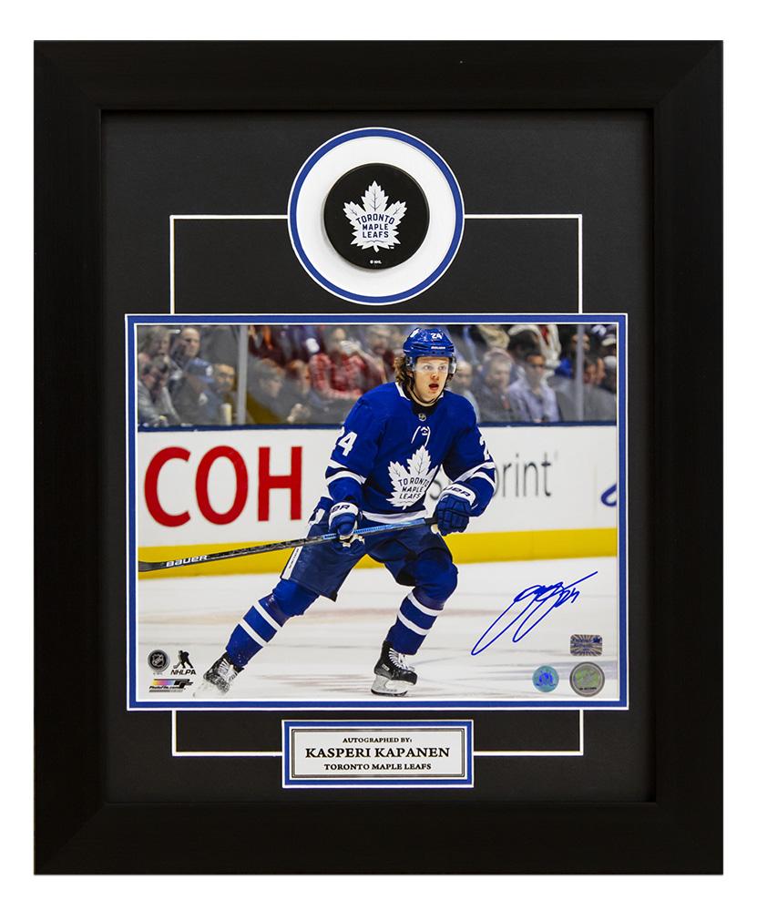 Kasperi Kapanen Toronto Maple Leafs Autographed 20x24 Puck Frame | AJ Sports.