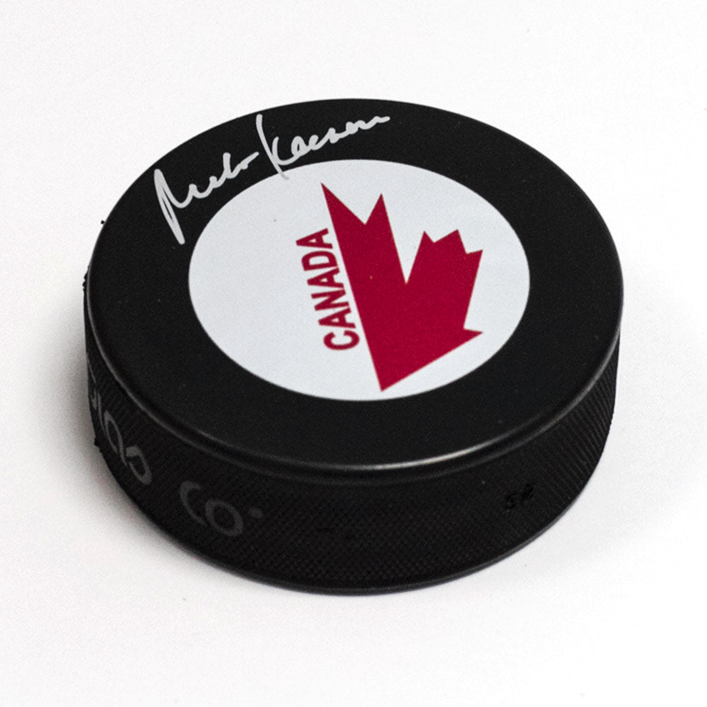 Mike Keenan Team Canada Autographed Canada Cup Hockey Puck | AJ Sports.