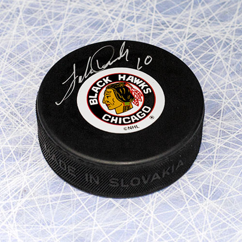 Forbes Kennedy Chicago Blackhawks Autographed Hockey Puck | AJ Sports.
