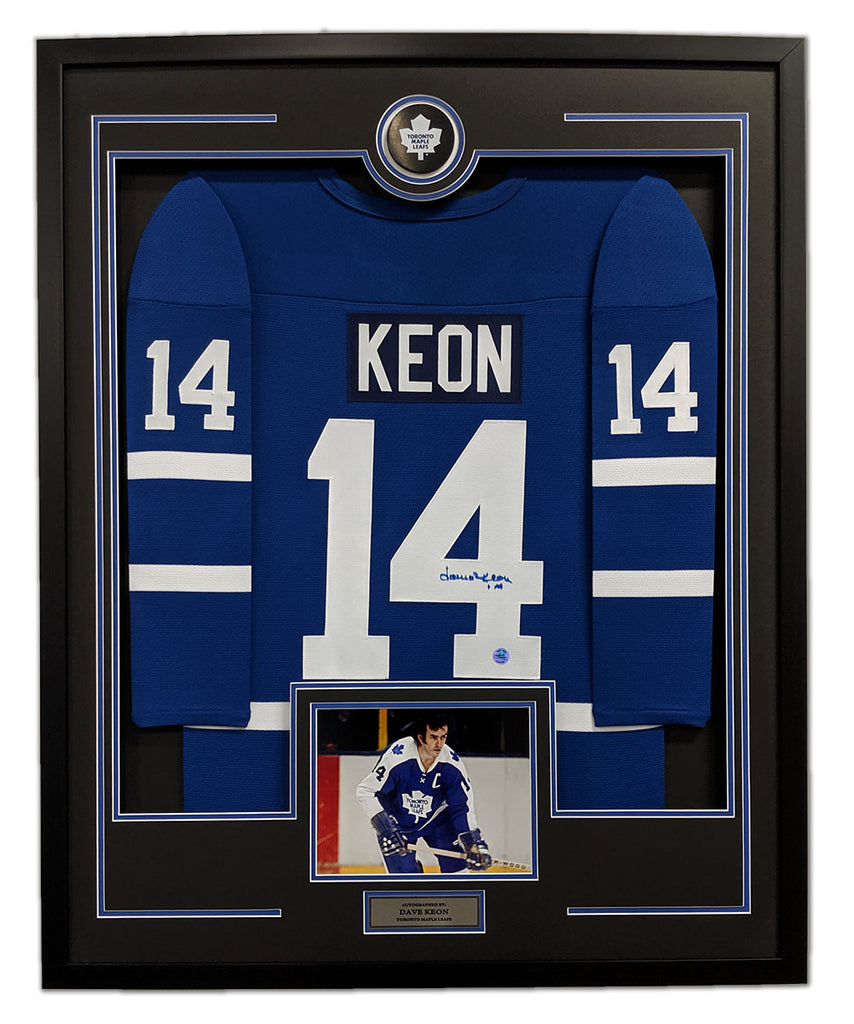 Dave Keon Autographed Toronto Maple Leafs 36x44 Framed Jersey Display | AJ Sports.