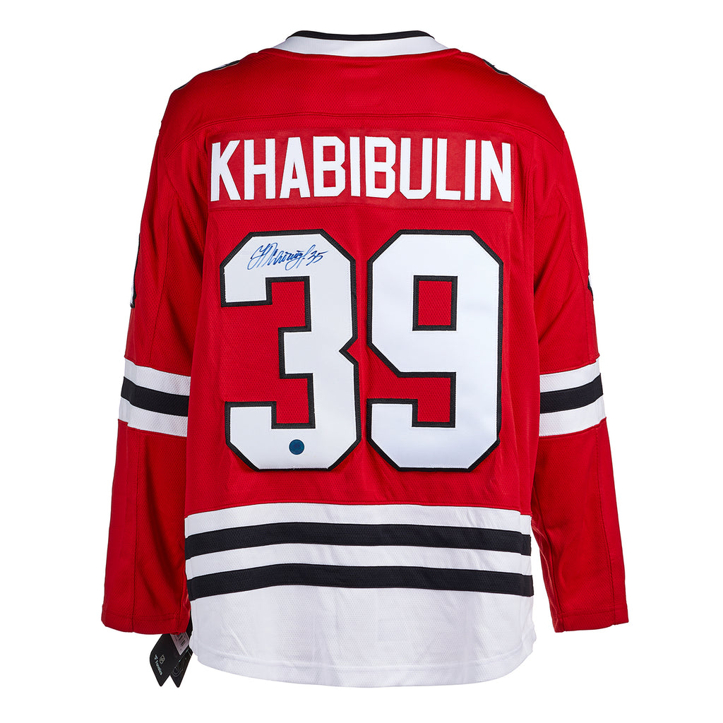 Nikolai Khabibulin Chicago Blackhawks Autographed Fanatics Jersey | AJ Sports.