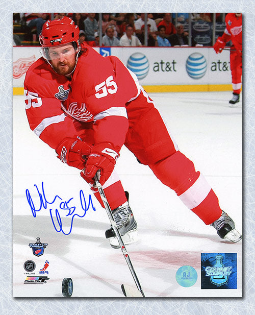 Niklas Kronwall Detroit Red Wings Autographed Cup Finals Action 8x10 Photo | AJ Sports.