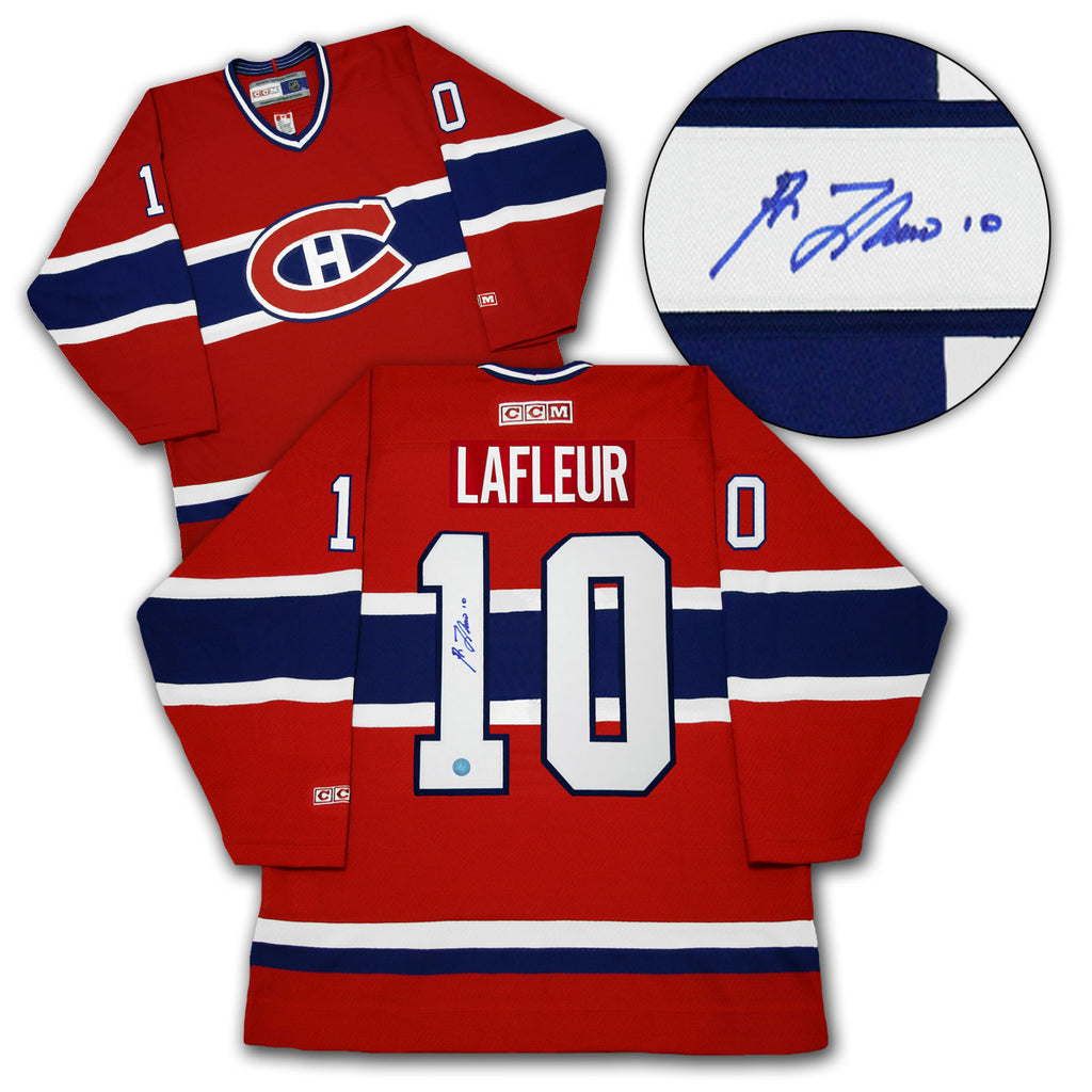 Guy LaFleur Montreal Canadiens Autographed Vintage CCM Jersey | AJ Sports.