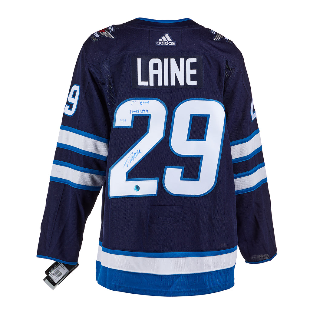 Patrik Laine Winnipeg Jets Signed & Dated 1st Game Adidas Jersey #/29 | AJ Sports.