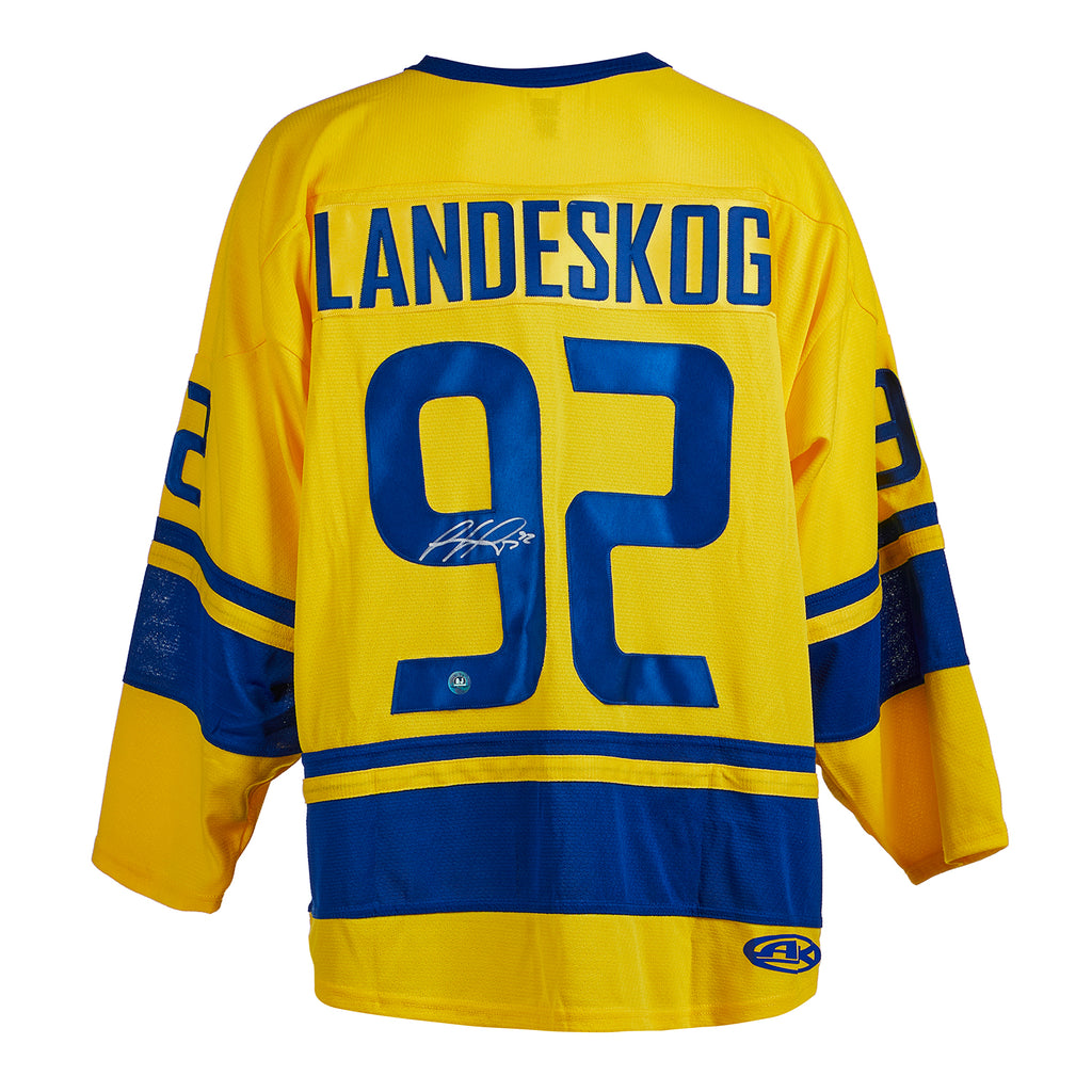 Gabriel Landeskog Team Sweden Autographed Hockey Jersey | AJ Sports.