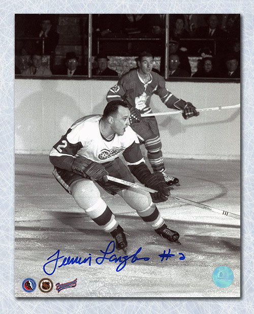 Albert Junior Langlois Detroit Red Wings Autographed 8x10 Photo | AJ Sports.