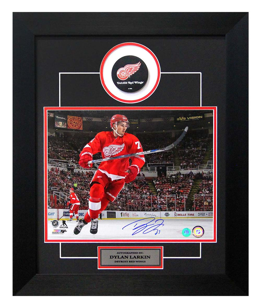 Dylan Larkin Detroit Red Wings Autographed Hockey 20x24 Puck Frame | AJ Sports.
