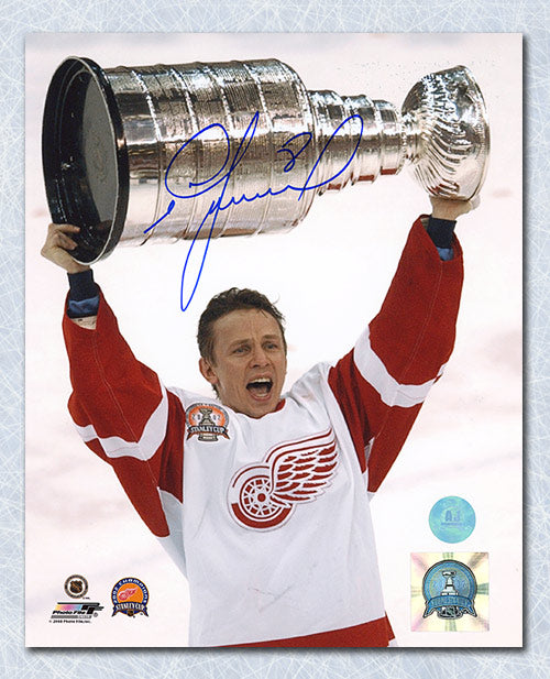 Igor Larionov Detroit Red Wings Autographed Stanley Cup 8x10 Photo | AJ Sports.