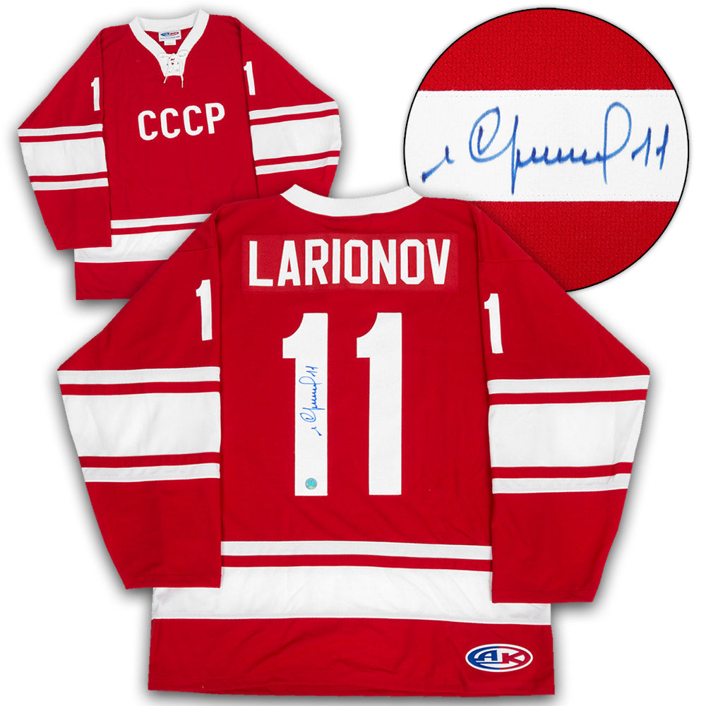 Igor Larionov Soviet Union Russia Autographed CCCP Hockey Jersey | AJ Sports.