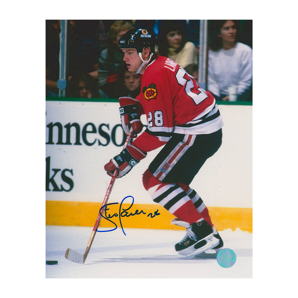 Steve Larmer Chicago Blackhawks Autographed Playmaker 8x10 Photo | AJ Sports.