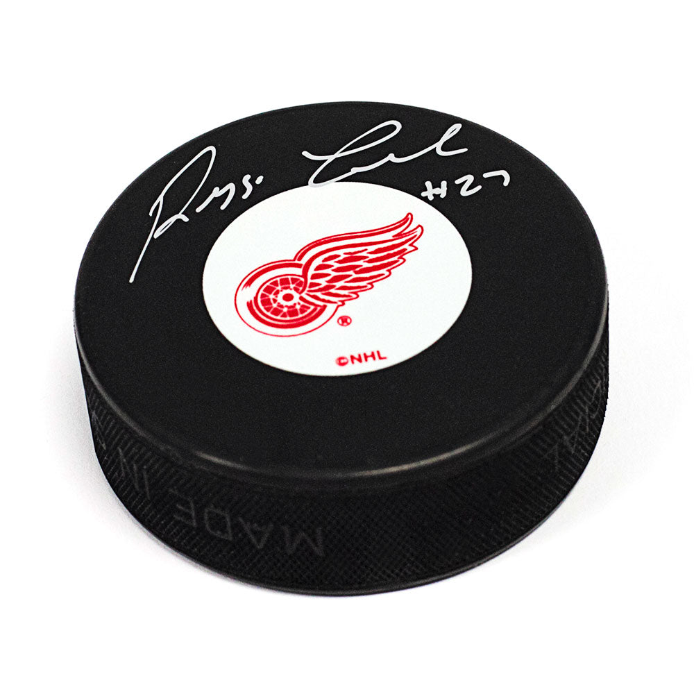 Reggie Leach Detroit Red Wings Autographed Hockey Puck | AJ Sports.