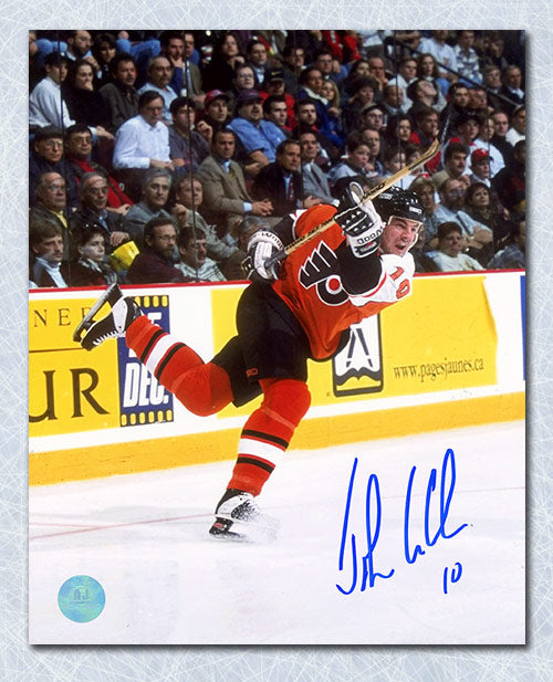 John Leclair Philadelphia Flyers Autographed Action 8x10 Photo | AJ Sports.